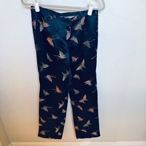 Vintage Butterfly‎ Print Rayon Blend Pants Dressy Career Size 10